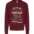 Premium Vintage 77th Birthday 1946 Mens Sweatshirt Jumper Maroon