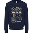 Premium Vintage 77th Birthday 1946 Mens Sweatshirt Jumper Navy Blue