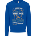Premium Vintage 77th Birthday 1946 Mens Sweatshirt Jumper Royal Blue