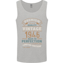 Premium Vintage 77th Birthday 1946 Mens Vest Tank Top Sports Grey