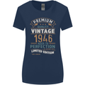 Premium Vintage 77th Birthday 1946 Womens Wider Cut T-Shirt Navy Blue