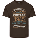 Premium Vintage 78th Birthday 1945 Mens Cotton T-Shirt Tee Top Dark Chocolate