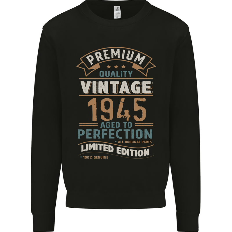 Premium Vintage 78th Birthday 1945 Mens Sweatshirt Jumper Black