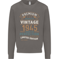 Premium Vintage 78th Birthday 1945 Mens Sweatshirt Jumper Charcoal