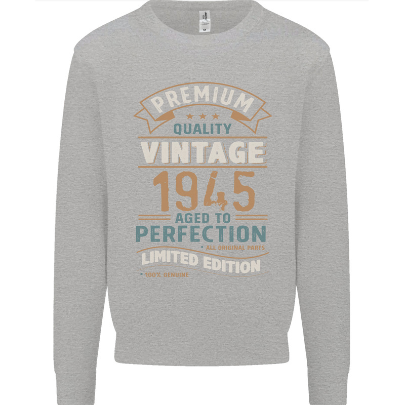 Premium Vintage 78th Birthday 1945 Mens Sweatshirt Jumper Sports Grey