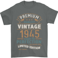 Premium Vintage 78th Birthday 1945 Mens T-Shirt 100% Cotton Charcoal