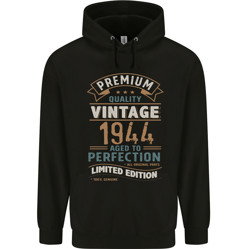 Premium Vintage 79th Birthday 1944 Mens 80% Cotton Hoodie Black