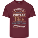 Premium Vintage 79th Birthday 1944 Mens Cotton T-Shirt Tee Top Maroon