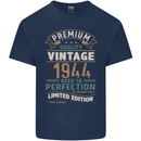 Premium Vintage 79th Birthday 1944 Mens Cotton T-Shirt Tee Top Navy Blue