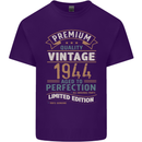 Premium Vintage 79th Birthday 1944 Mens Cotton T-Shirt Tee Top Purple