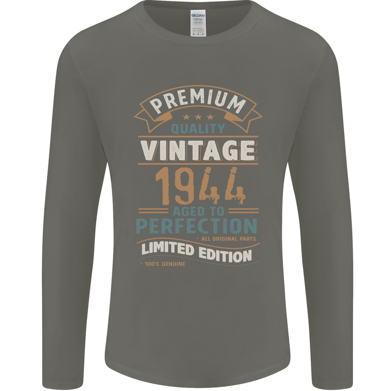 Premium Vintage 79th Birthday 1944 Mens Long Sleeve T-Shirt Charcoal