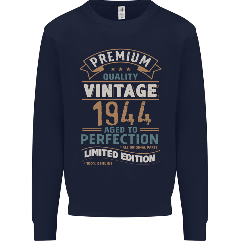 Premium Vintage 79th Birthday 1944 Mens Sweatshirt Jumper Navy Blue