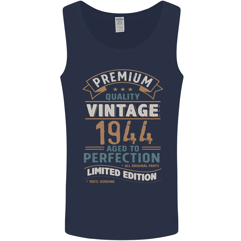 Premium Vintage 79th Birthday 1944 Mens Vest Tank Top Navy Blue