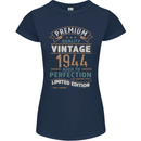 Premium Vintage 79th Birthday 1944 Womens Petite Cut T-Shirt Navy Blue