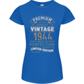 Premium Vintage 79th Birthday 1944 Womens Petite Cut T-Shirt Royal Blue