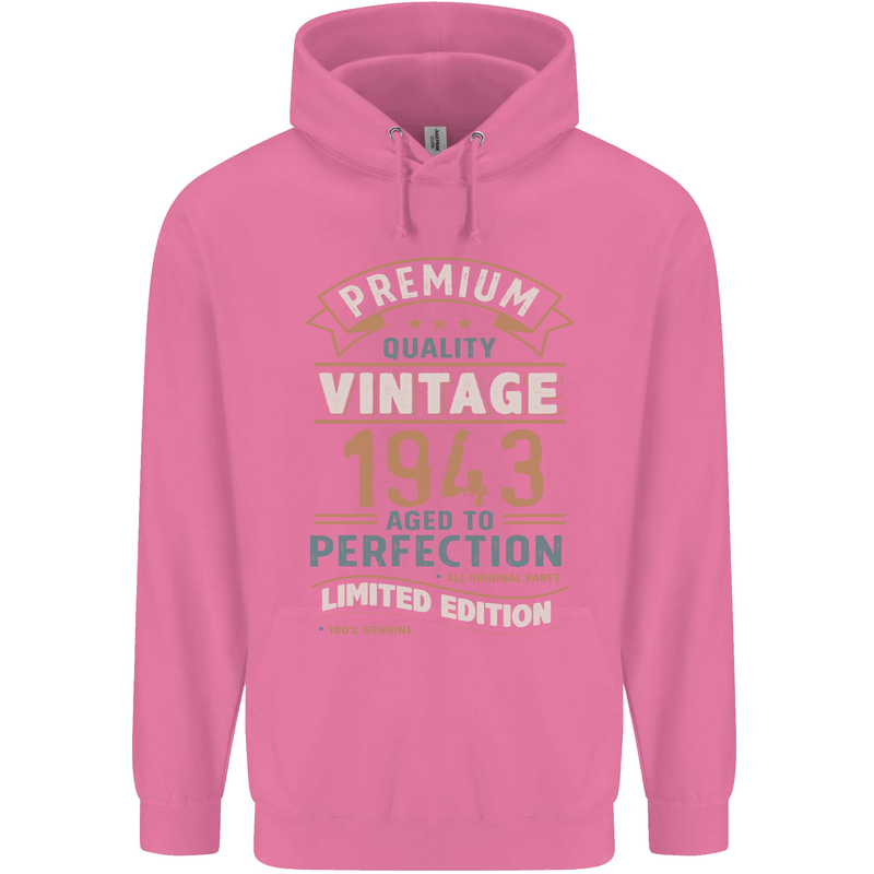 Premium Vintage 80th Birthday 1943 Mens 80% Cotton Hoodie Azelea