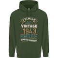 Premium Vintage 80th Birthday 1943 Mens 80% Cotton Hoodie Forest Green