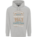 Premium Vintage 80th Birthday 1943 Mens 80% Cotton Hoodie Sports Grey