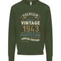 Premium Vintage 80th Birthday 1943 Mens Sweatshirt Jumper Forest Green