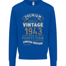 Premium Vintage 80th Birthday 1943 Mens Sweatshirt Jumper Royal Blue