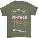 Premium Vintage 80th Birthday 1943 Mens T-Shirt 100% Cotton Military Green