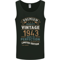 Premium Vintage 80th Birthday 1943 Mens Vest Tank Top Black