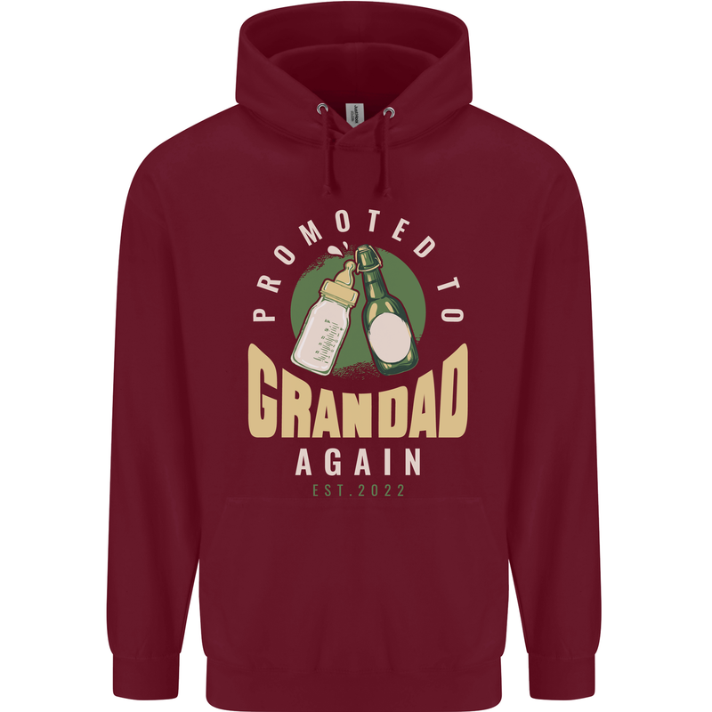 Promoted to Grandad Est. 2022 Childrens Kids Hoodie Maroon