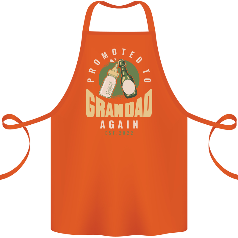 Promoted to Grandad Est. 2022 Cotton Apron 100% Organic Orange