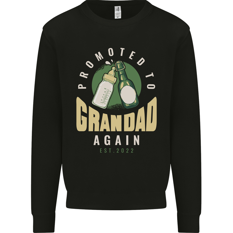 Promoted to Grandad Est. 2022 Kids Sweatshirt Jumper Black