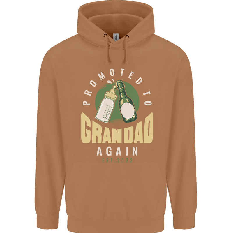 Promoted to Grandad Est. 2022 Mens 80% Cotton Hoodie Caramel Latte