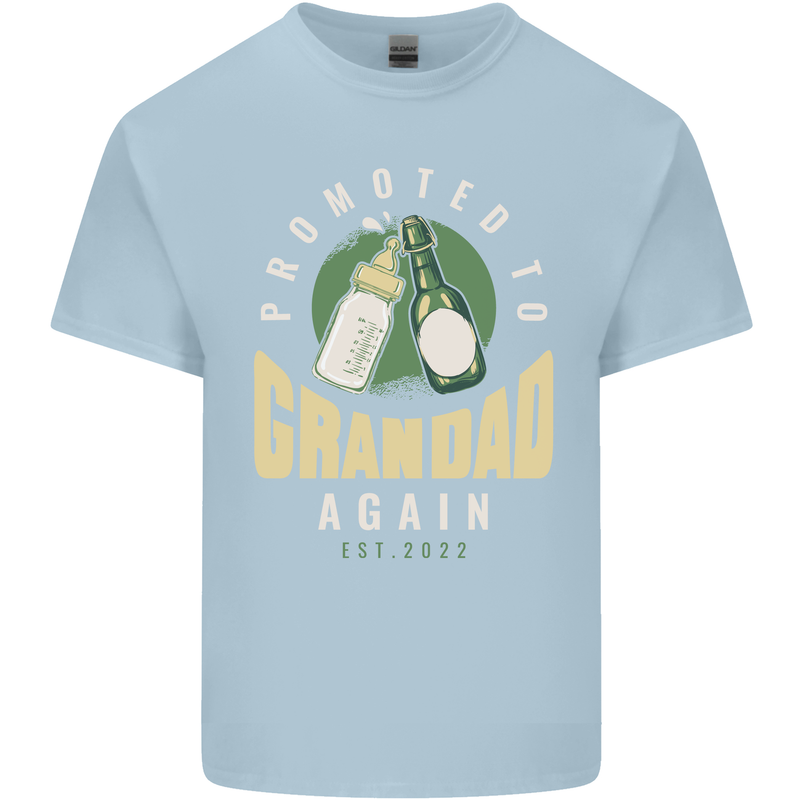 Promoted to Grandad Est. 2022 Mens Cotton T-Shirt Tee Top Light Blue