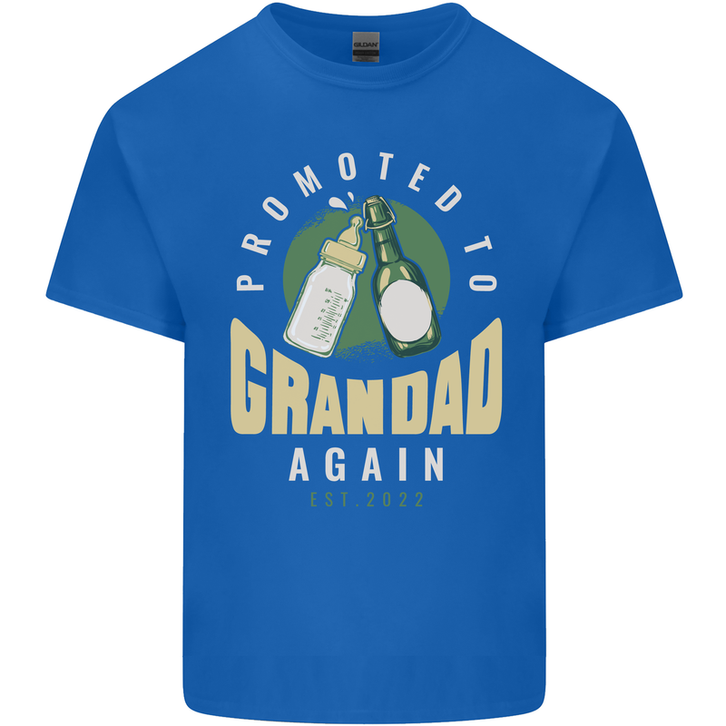 Promoted to Grandad Est. 2022 Mens Cotton T-Shirt Tee Top Royal Blue