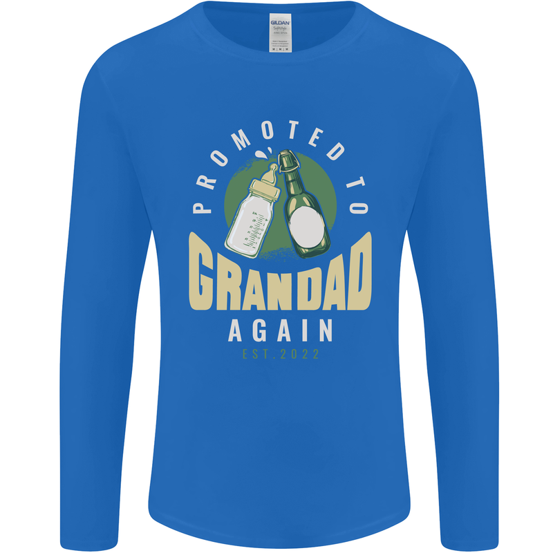 Promoted to Grandad Est. 2022 Mens Long Sleeve T-Shirt Royal Blue