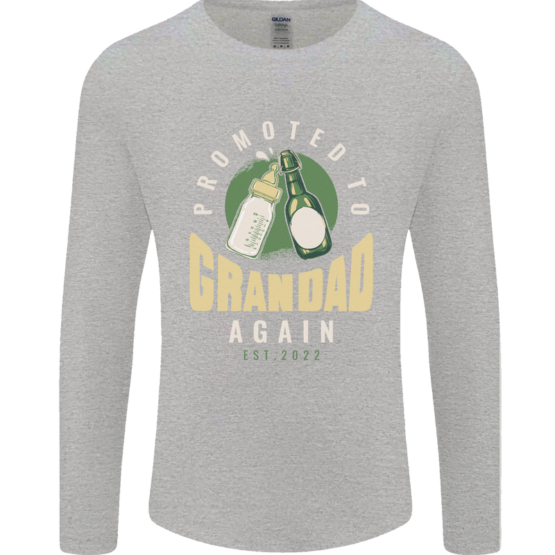 Promoted to Grandad Est. 2022 Mens Long Sleeve T-Shirt Sports Grey