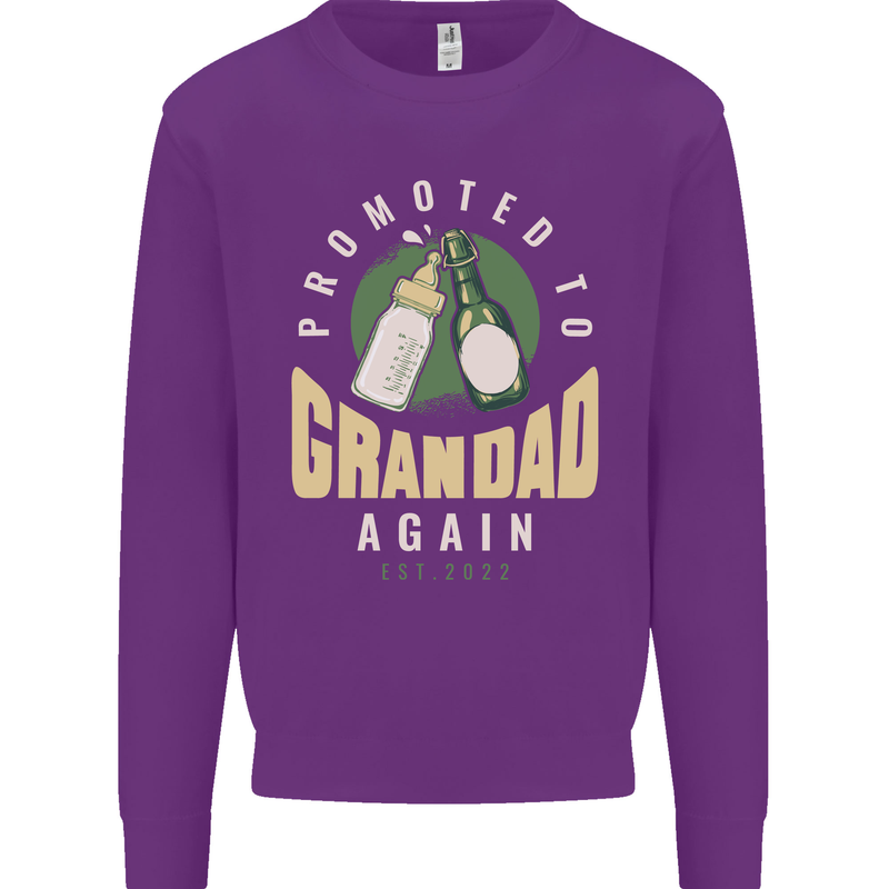 Promoted to Grandad Est. 2022 Mens Sweatshirt Jumper Purple