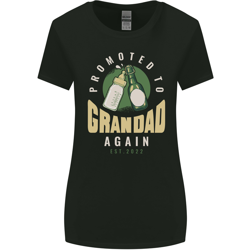 Promoted to Grandad Est. 2022 Womens Wider Cut T-Shirt Black