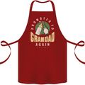 Promoted to Grandad Est. 2023 Cotton Apron 100% Organic Maroon