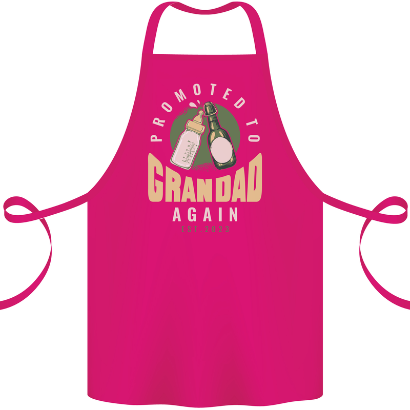 Promoted to Grandad Est. 2023 Cotton Apron 100% Organic Pink