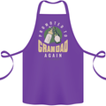 Promoted to Grandad Est. 2023 Cotton Apron 100% Organic Purple