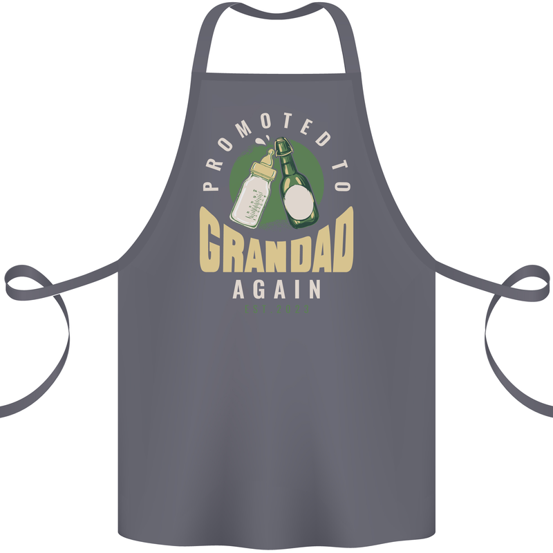 Promoted to Grandad Est. 2023 Cotton Apron 100% Organic Steel