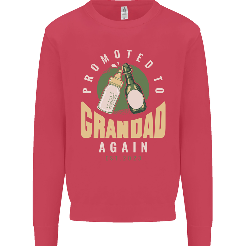 Promoted to Grandad Est. 2023 Kids Sweatshirt Jumper Heliconia
