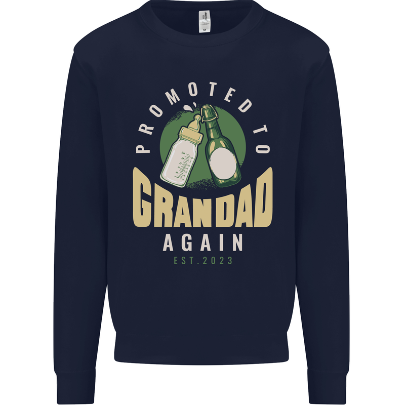 Promoted to Grandad Est. 2023 Kids Sweatshirt Jumper Navy Blue