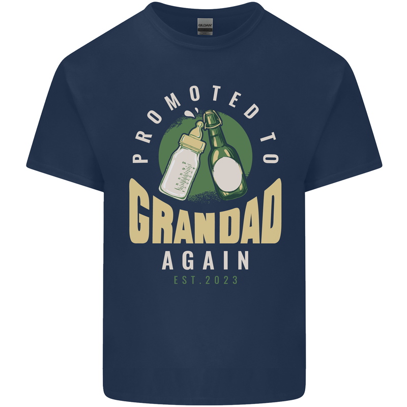 Promoted to Grandad Est. 2023 Kids T-Shirt Childrens Navy Blue