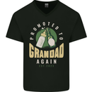 Promoted to Grandad Est. 2023 Mens V-Neck Cotton T-Shirt Black