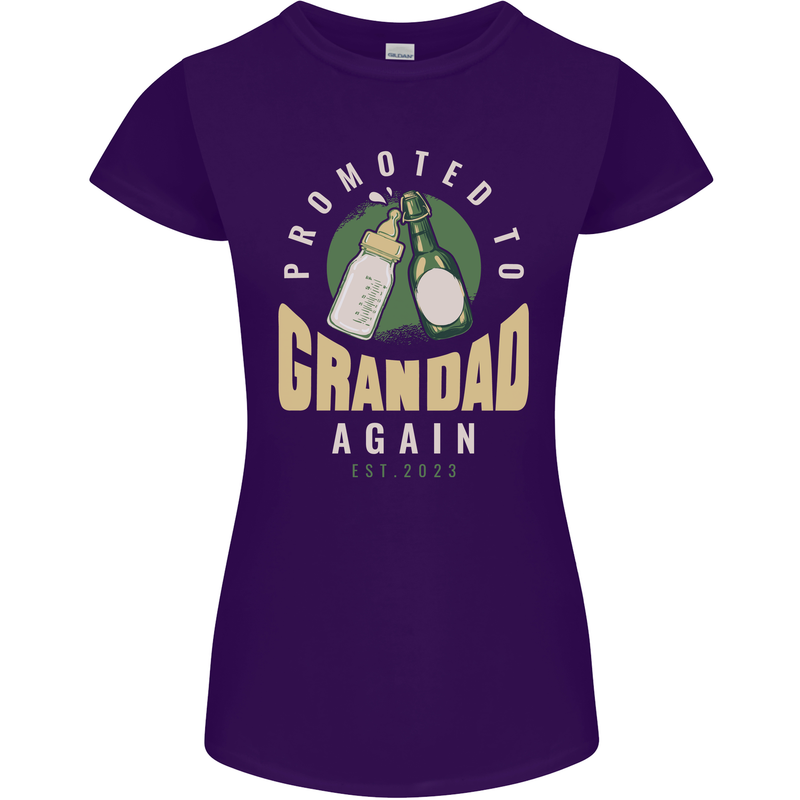 Promoted to Grandad Est. 2023 Womens Petite Cut T-Shirt Purple