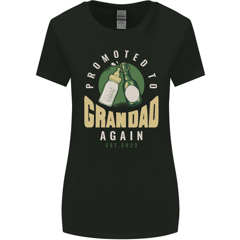 Promoted to Grandad Est. 2023 Womens Wider Cut T-Shirt Black