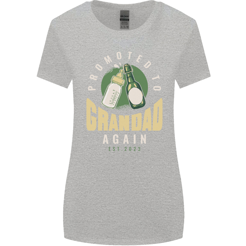 Promoted to Grandad Est. 2023 Womens Wider Cut T-Shirt Sports Grey