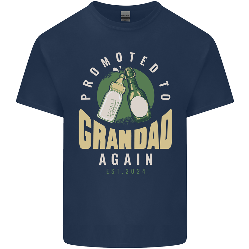 Promoted to Grandad Est. 2024 Kids T-Shirt Childrens Navy Blue