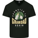 Promoted to Grandad Est. 2024 Mens V-Neck Cotton T-Shirt Black