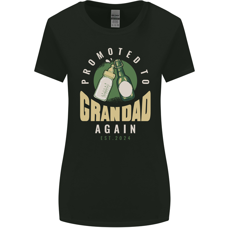 Promoted to Grandad Est. 2024 Womens Wider Cut T-Shirt Black